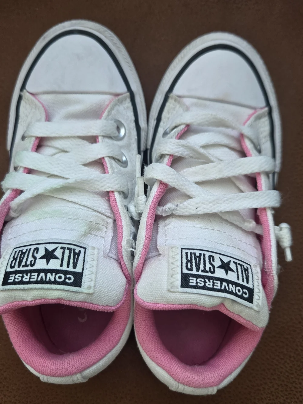 Converse All Star Street Slip-On Sneakers Girls Size 11 White Pink